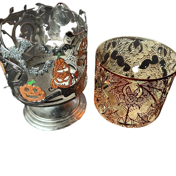 Bath and Body Works Spooky Pumpkin and Bat Candle Holders bundle - Picture 1 of 10